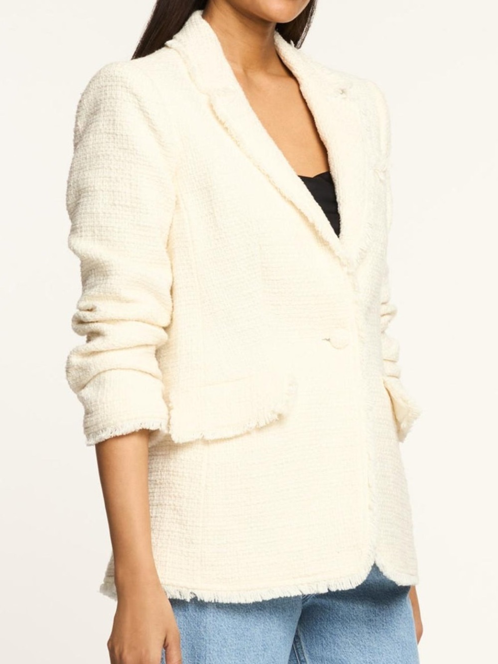 Cinq à Sept Khloe Boucle Blazer in Gardenia White Size 6